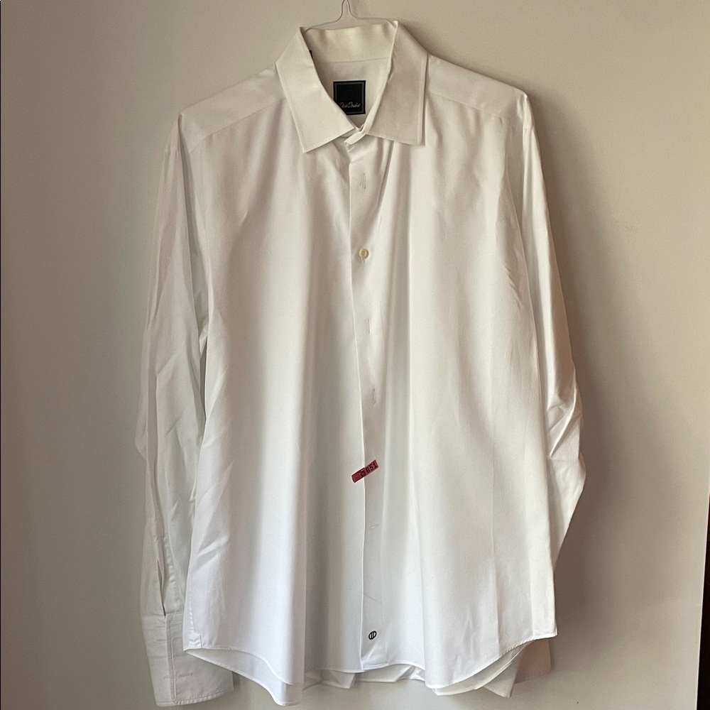 David Donahue Crisp White Dress Shirt